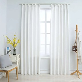 Tende Oscuranti Con Ganci 2 Pz Avorio 140x175 Cm /