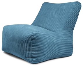 Puof a sacco blu con rivestimento in velluto a coste Seat 100 Lounge – SLOWDOWN