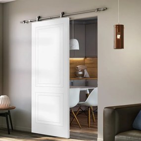 Porta scorrevole Clew in mdf bianco, L 92.5 x H 211.5 cm, con binario Toledo Reversibile