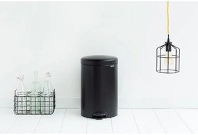 Cestino per la spazzatura nero opaco in acciaio con pedale 20 l NewIcon – Brabantia
