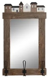 Specchio da parete DKD Home Decor Finitura invecchiata Cristallo Metallo Marrone (40 x 9 x 68 cm)