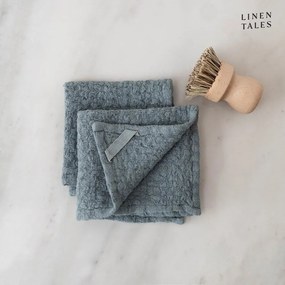 Asciugamani di lino in set da 2 26x26 cm Blue Fog - Linen Tales