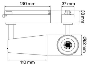 Faro LED 15W Monofase Rosa CRI92 Bianco Variabile 38° - Bridgelux LED Colore Bianco Variabile CCT