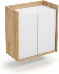 Comò modulare Mobius 2D in legno naturale/bianco - H83 cm