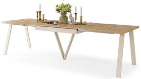 AVERY Rovere Artisan/beige (champagne) - TAVOLO LOFT/INDUSTRIALE PER SALONE / DA PRANZO ESTENDIBILE  - 2 MISURE A SCELTA!