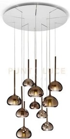 Beba lampadario a sospensione 10 luci attacco g9 vetri piccoli 5 br...