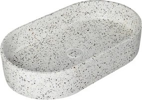 Lavabo da appoggio ovale con finitura terrazzo stracciatella | KTERL-600STR - KAMALU