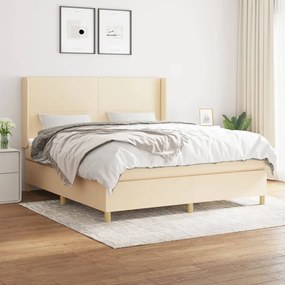 Giroletto A Molle Con Materasso Crema 160x200 Cm İn Tessuto /