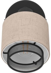 Eglo 43656 - Faretto da parete ROSLEY 1xE14/40W/230V nero/beige