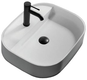 Lavabo da appoggio Eklettica semicircolare in ceramica H 11 cm bianco