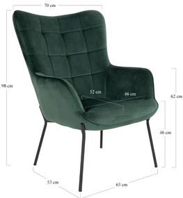 Poltrona in velluto verde Glasgow - House Nordic