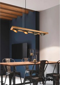 Lampadario in colore grigio-naturale Bell - Trio
