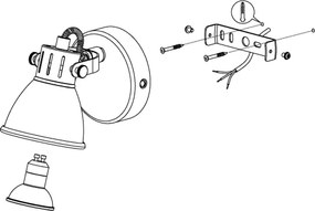 Eglo 98393 - Luce Spot da parete a LED SERAS 1xGU10/3,3W/230V