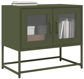 Mobile Tv Verde Oliva 68x39x60,5cm İn Acciaio Laminato A Freddo /
