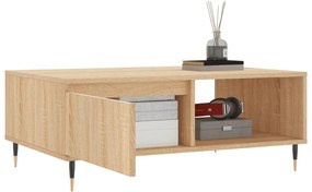 Tavolino da salotto rovere sonoma 90x60x35 cm legno multistrato