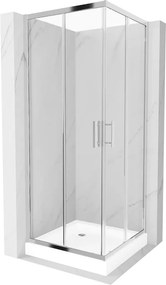 Mexen Rio cabina doccia quadrata 70 x 70 cm, trasparente, cromo + piatto doccia Rio, bianco - 860-070-070-01-00-4510