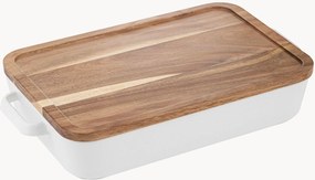 Pirofila in porcellana Alto con coperchio in legno