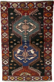 Gabbeh Tappeto persiano 160 x 110 Nero (Iran) Annodato A Mano