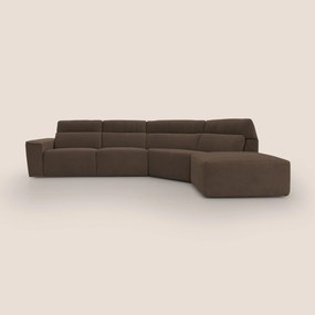 Clark Divano angolare con opzione relax elettrico in tessuto smacchiabile impermeabile T17 marrone