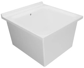 Lavabo a incasso rettangolare vasca centrale Large L 60 x H 41 x P 34 cm in ceramica bianco lucido