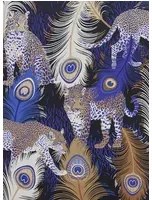 Matthew Williamson Carta da parati Leopardo - Black/ Electric Blue/ Metallic Bronze