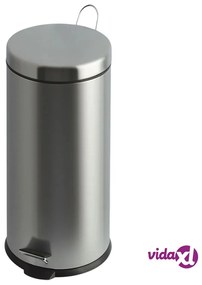 EKO Pattumiera a Pedale Classic 30 L Argento Opaco