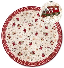 Tappeto rotondo rosso natalizio in misto cotone ø 200 cm Toy's Delight Red Christmas - Villeroy&amp;Boch