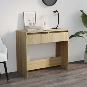 Tavolo Consolle Rovere Sonoma 89x41x76,5 Cm İn Acciaio /