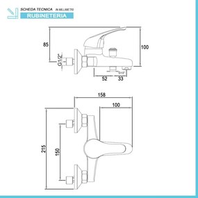 Set rubinetti lavabo bidet e vasca con kit doccia incluso Kant