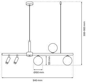 Lampadario a sospensione con filo SIRIO 5xG9/25W/230V nero