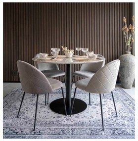 Tavolo da pranzo rotondo con piano in marmo ø 110 cm Bolzano - House Nordic