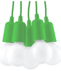 Lampadario su filo DIEGO 5xE27/60W/230V verde