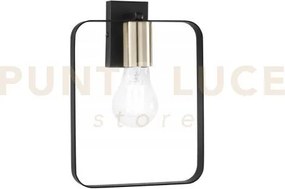 Applique a parete smith nera e oro 1 luce attacco e27 19,5x6x27cm i...