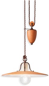 Lampadario Classico Bologna Metallo E Ceramica Nero Sfumato Rame 1 Luce E27