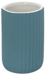 Portaspazzolini bagno dappoggio blu in ceramica soft touch Spring