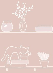 Coordonne Carta da parati My Library - Pinky