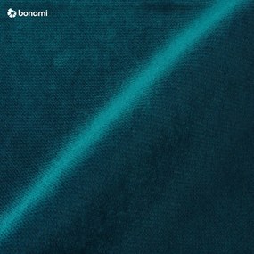 Divano letto angolare in velluto turchese (angolo sinistro) Lofty Lilly - Miuform