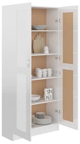 Libreria bianco lucido 82,5x30,5x185,5 cm in truciolato