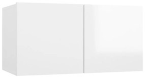 Mobili porta tv sospesi 3 pz bianco lucido 60x30x30cm