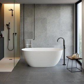 Vasca ad isola Lea L160 X P74cm, bianco opaco senza troppo pieno e piletta
