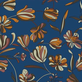 Omika collezione cuscini a fantasie multicolor in velluto impermeabile blu