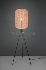 Runa piantana diffusore grande metallo nero e corda d.35cm h. 150cm...
