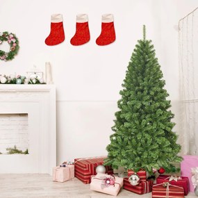 Costway Albero di Natale non illuminato 180 cm, Abete artificiale con cerniere e aghi in PVC di alta qualità