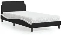 Letto con Materasso Nero e Bianco 100x200 cm in Similpelle 3208362