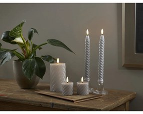 Candela LED in cera grigia, altezza 15 cm Flamme Swirl - Star Trading