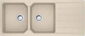 Lavello sopratop 2 vasche in fragranite avena FRANKE City L 50 x L 116 cm, reversibile