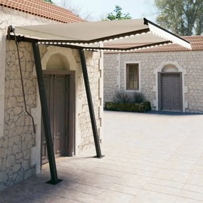 Tenda Da Sole Automatica Con Sensore Vento E Led 3x2,5 M Crema /