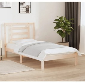 Letto Senza Materasso 90x190 Cm İn Legno Massello Di Pino /