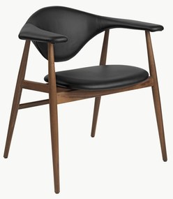 Sedia con braccioli in legno di noce Masculo