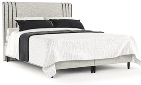 Letto matrimoniale imbottito grigio chiaro con contenitore 180x200 cm Musca - Maison de Rêve